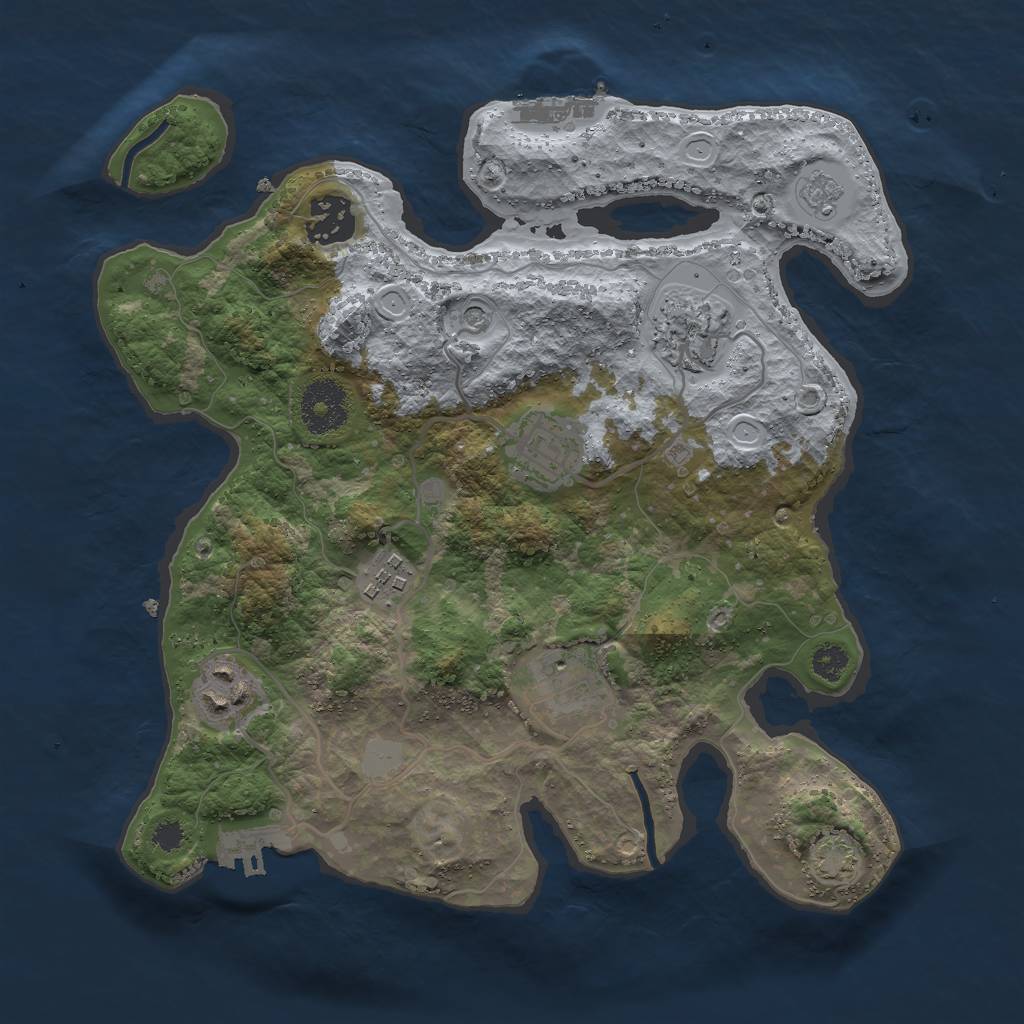 Rust Map: Procedural Map, Size: 3000, Seed: 23120, 13 Monuments