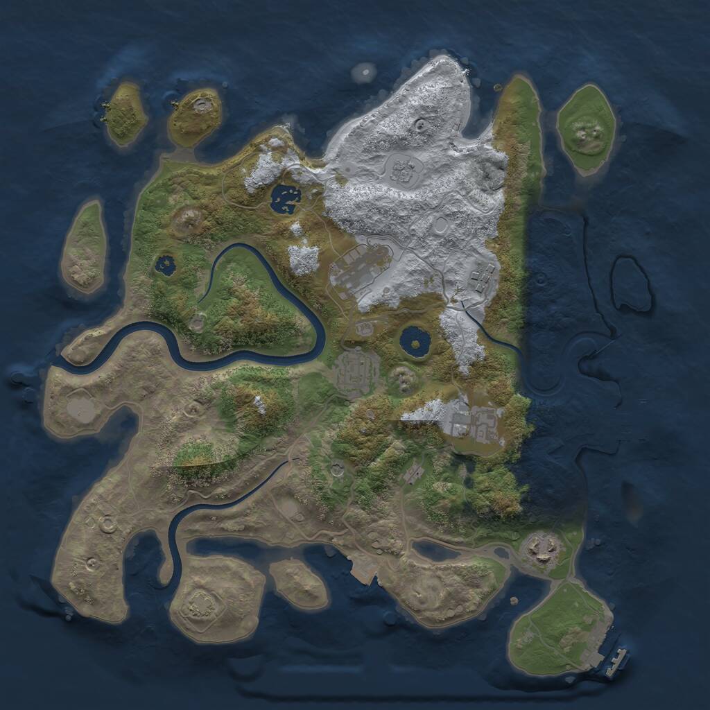 Rust Map: Procedural Map, Size: 3500, Seed: 162606012, 12 Monuments