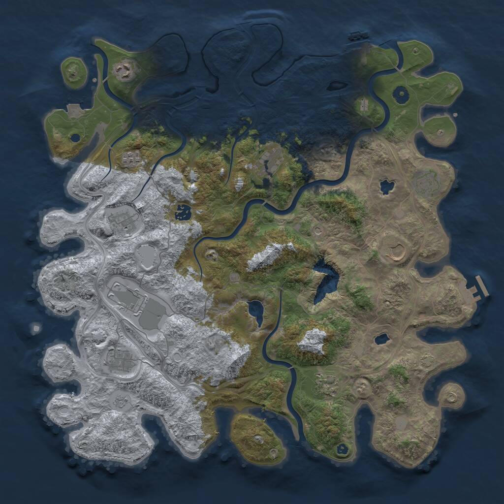 Rust Map: Procedural Map, Size: 4500, Seed: 204043671, 16 Monuments