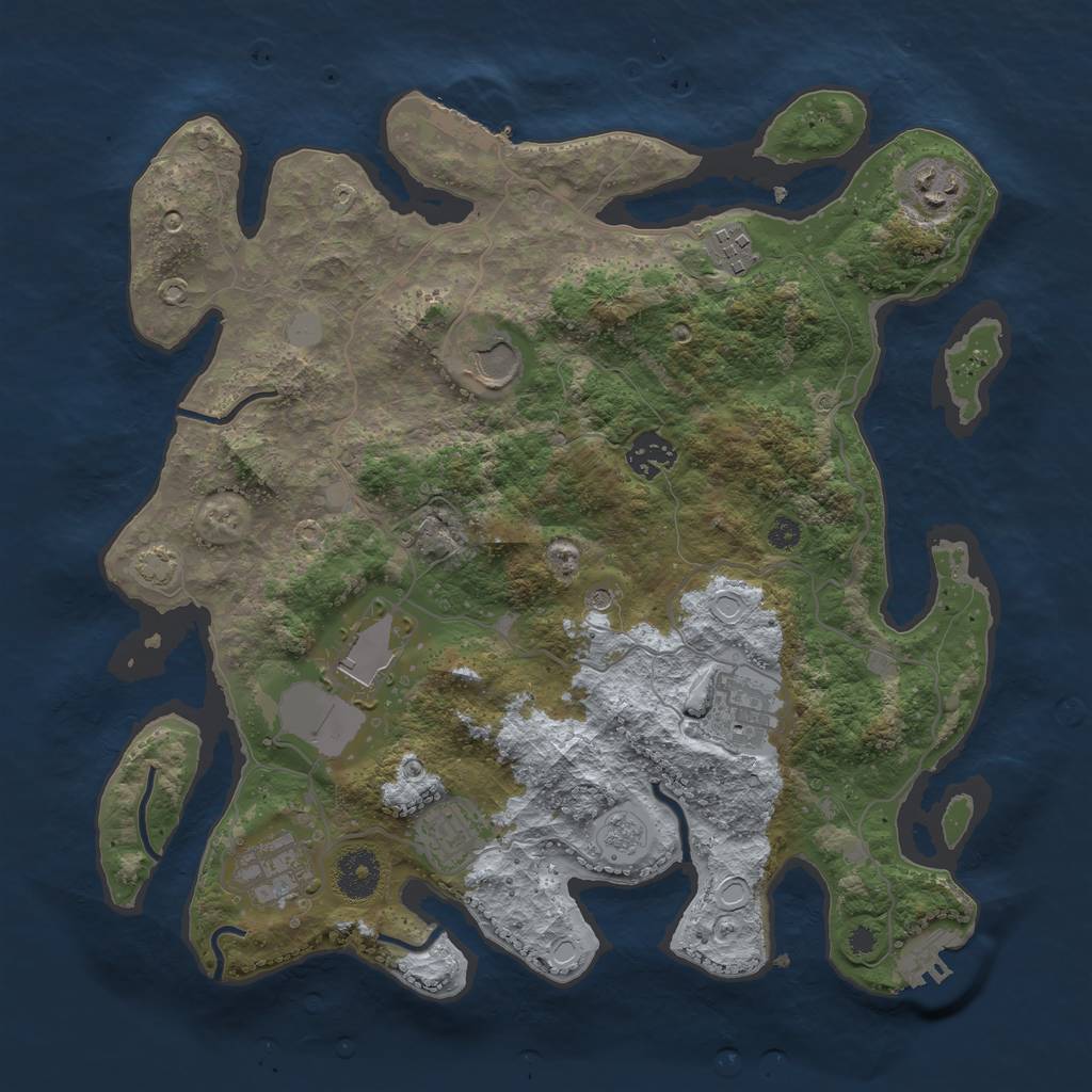 Rust Map: Procedural Map, Size: 3500, Seed: 37180, 15 Monuments