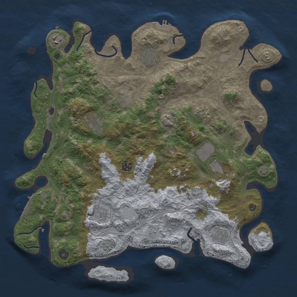 Rust Map: Procedural Map, Size: 4250, Seed: 49526, 17 Monuments