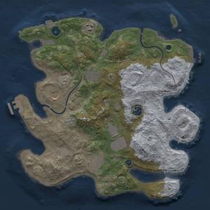 Thumbnail Rust Map: Procedural Map, Size: 3500, Seed: 932472345, 13 Monuments