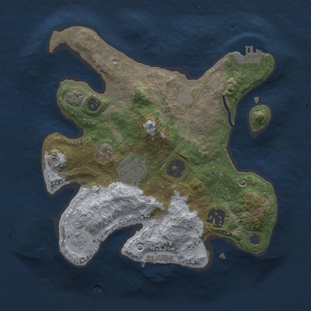 Rust Map: Procedural Map, Size: 2512, Seed: 1415645462, 8 Monuments