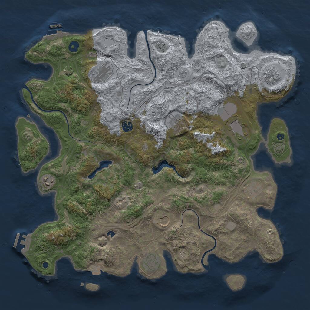 Rust Map: Procedural Map, Size: 4250, Seed: 218934768, 16 Monuments