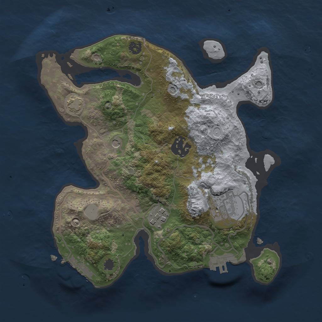 Rust Map: Procedural Map, Size: 2500, Seed: 786233077, 9 Monuments