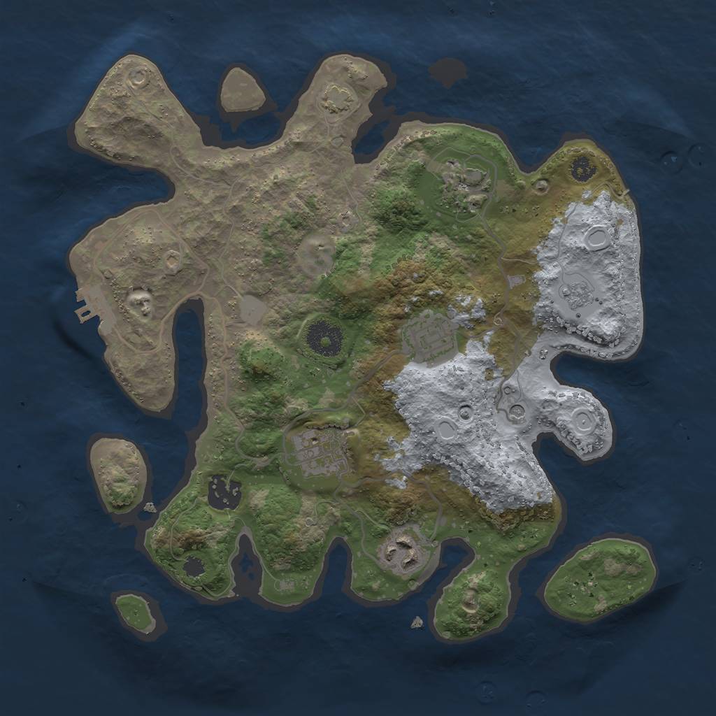 Rust Map: Procedural Map, Size: 3000, Seed: 1550150329, 11 Monuments