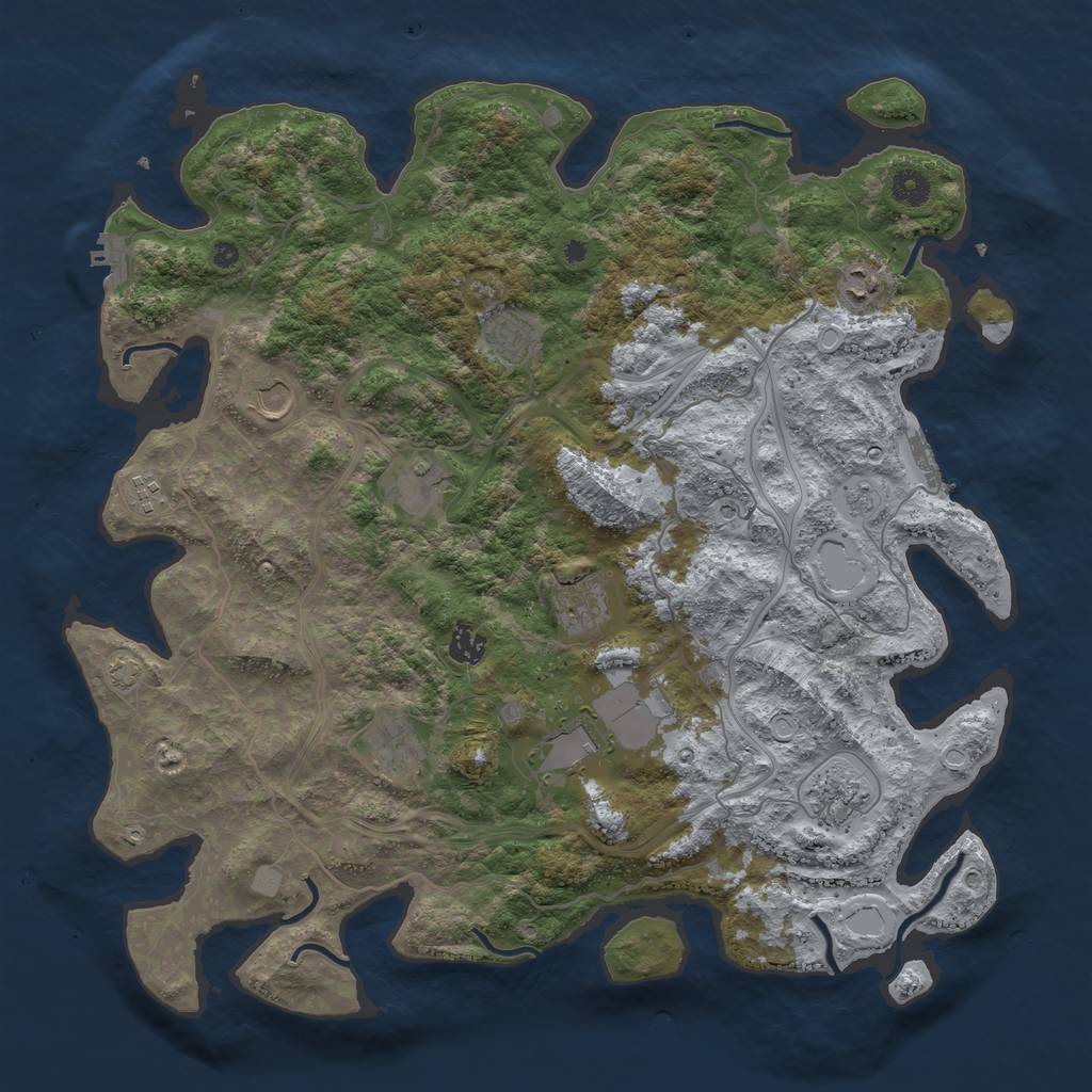 Rust Map: Procedural Map, Size: 4300, Seed: 236, 17 Monuments