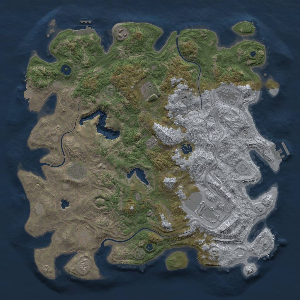 Rust Map: Procedural Map, Size: 4300, Seed: 236, 14 Monuments