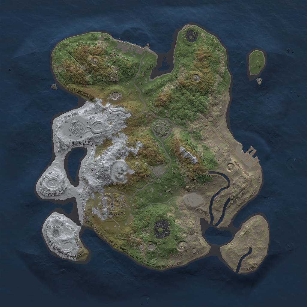 Rust Map: Procedural Map, Size: 2523, Seed: 424663147, 8 Monuments