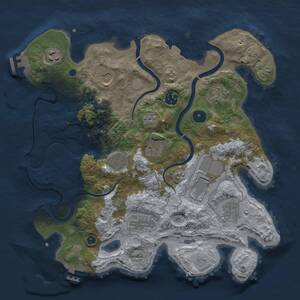 Thumbnail Rust Map: Procedural Map, Size: 3500, Seed: 2110270, 16 Monuments