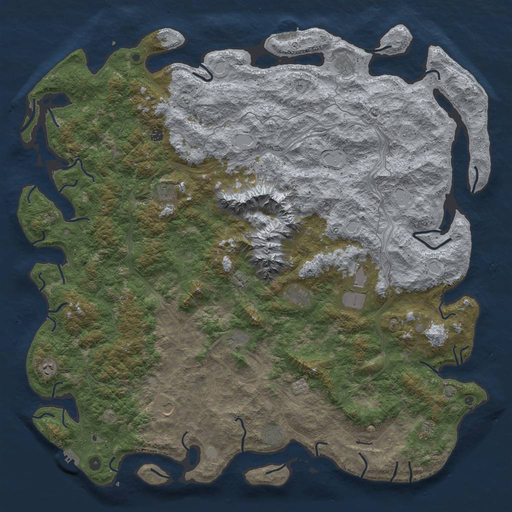 Rust Map: Procedural Map, Size: 6000, Seed: 255767566, 18 Monuments