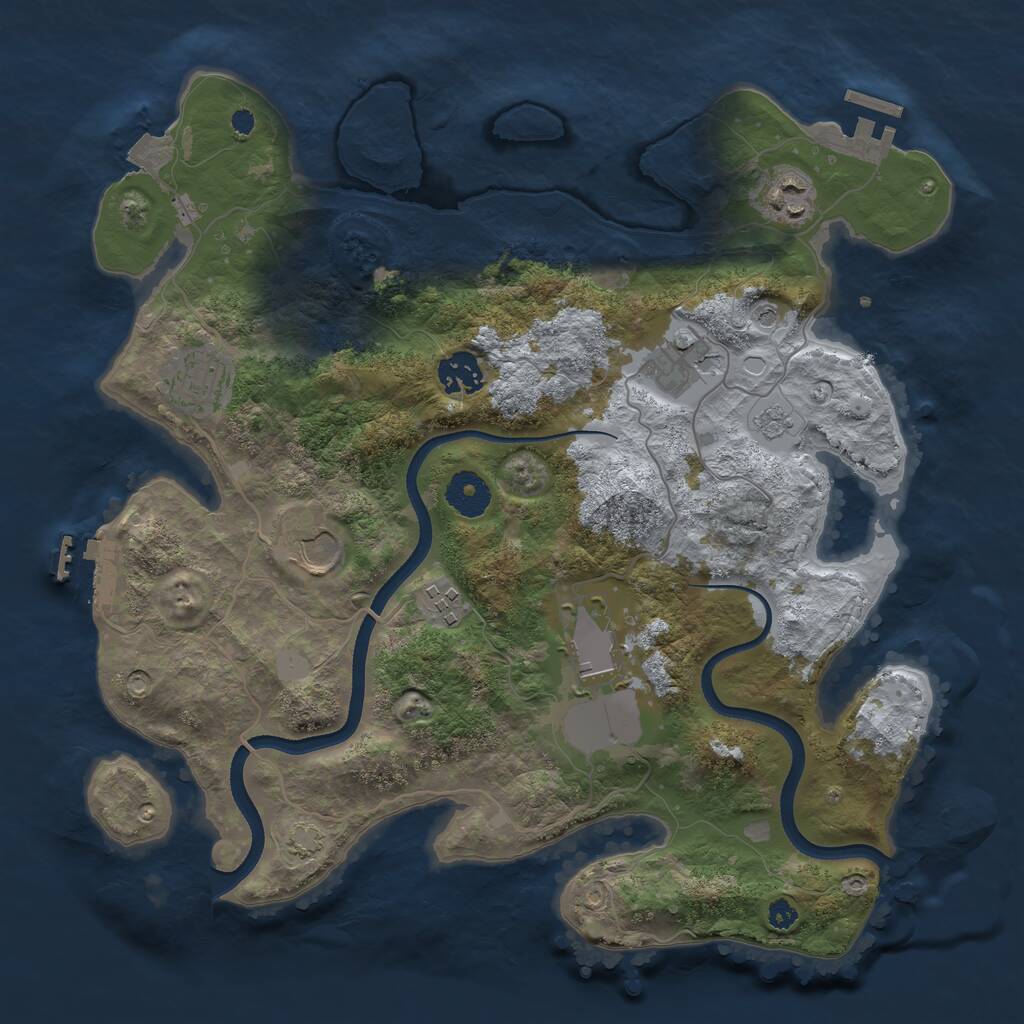 Rust Map: Procedural Map, Size: 3500, Seed: 1471414728, 13 Monuments
