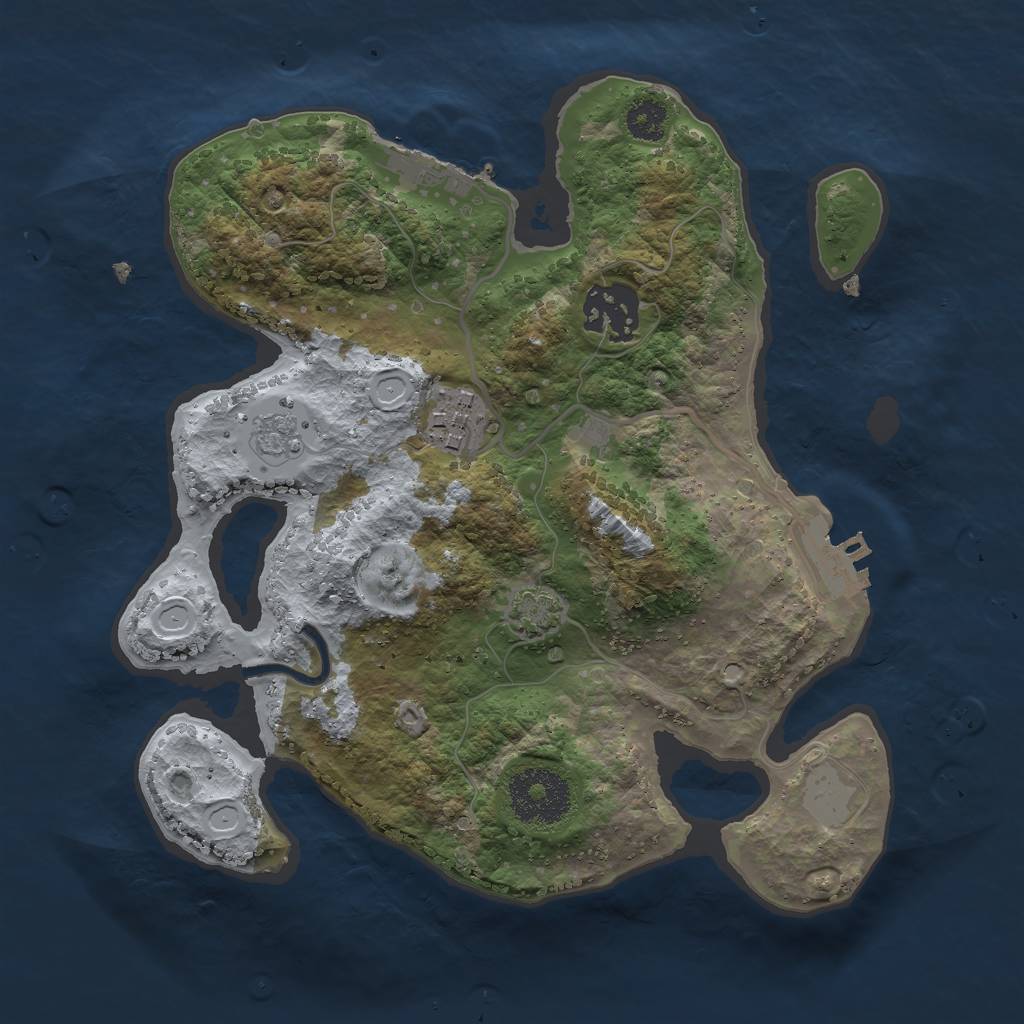 Rust Map: Procedural Map, Size: 2567, Seed: 424663147, 8 Monuments