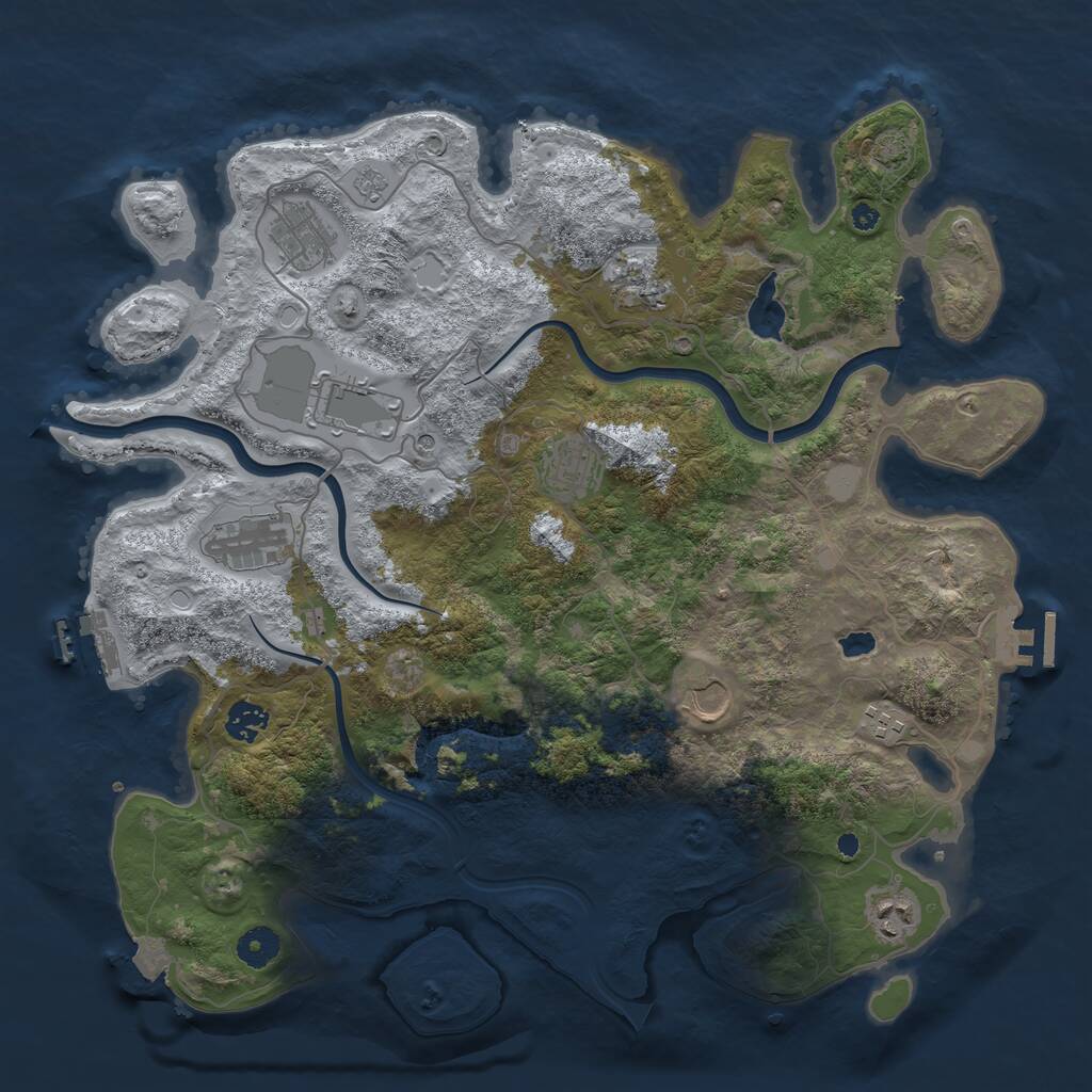 Rust Map: Procedural Map, Size: 4000, Seed: 498855508, 15 Monuments