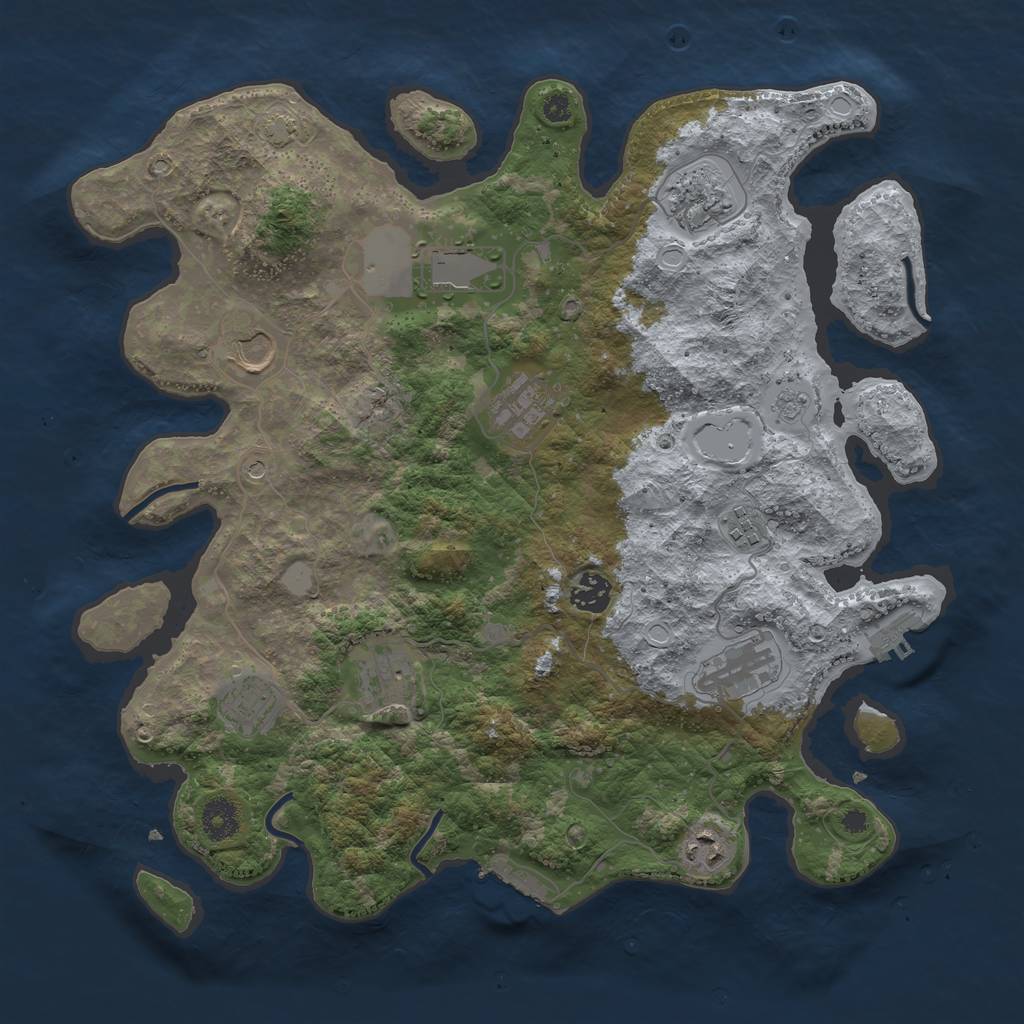 Rust Map: Procedural Map, Size: 3800, Seed: 157, 17 Monuments
