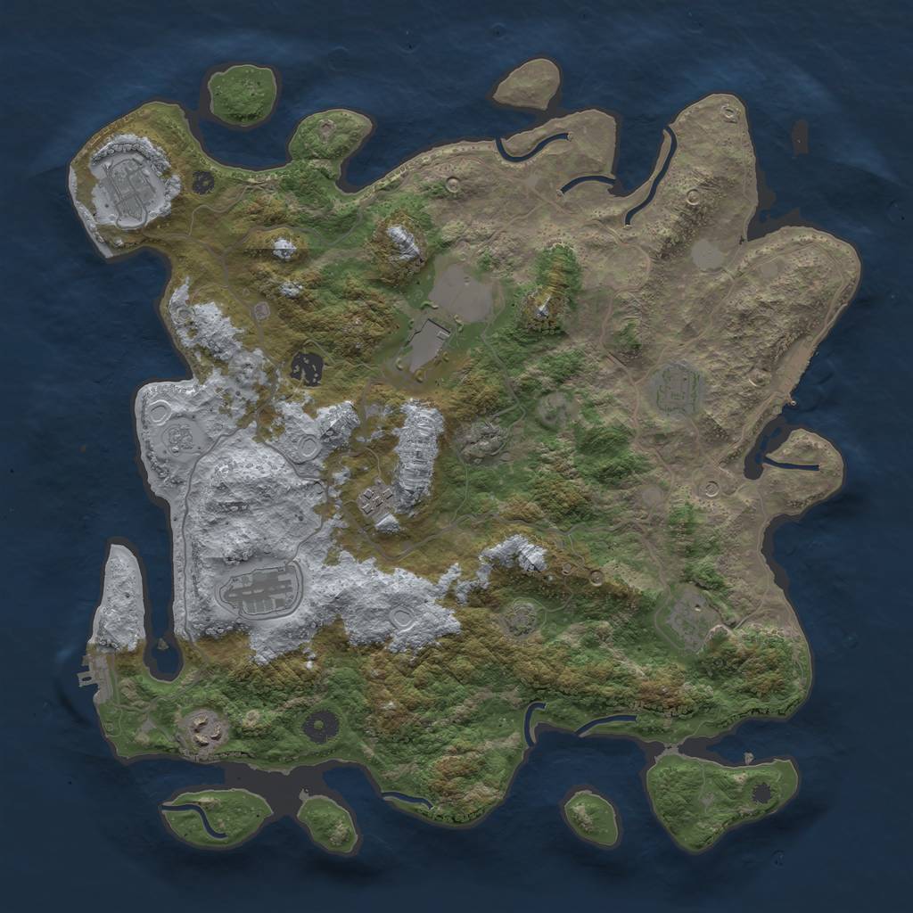 Rust Map: Procedural Map, Size: 4000, Seed: 496105, 15 Monuments