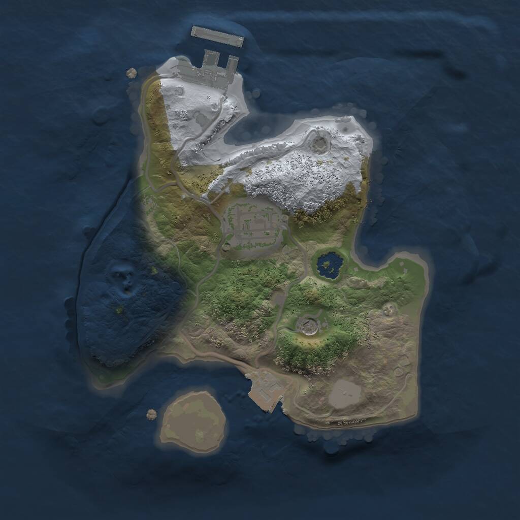 Rust Map: Procedural Map, Size: 2000, Seed: 19186, 4 Monuments