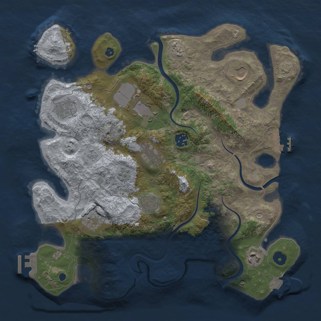 Rust Map: Procedural Map, Size: 3600, Seed: 10905, 15 Monuments