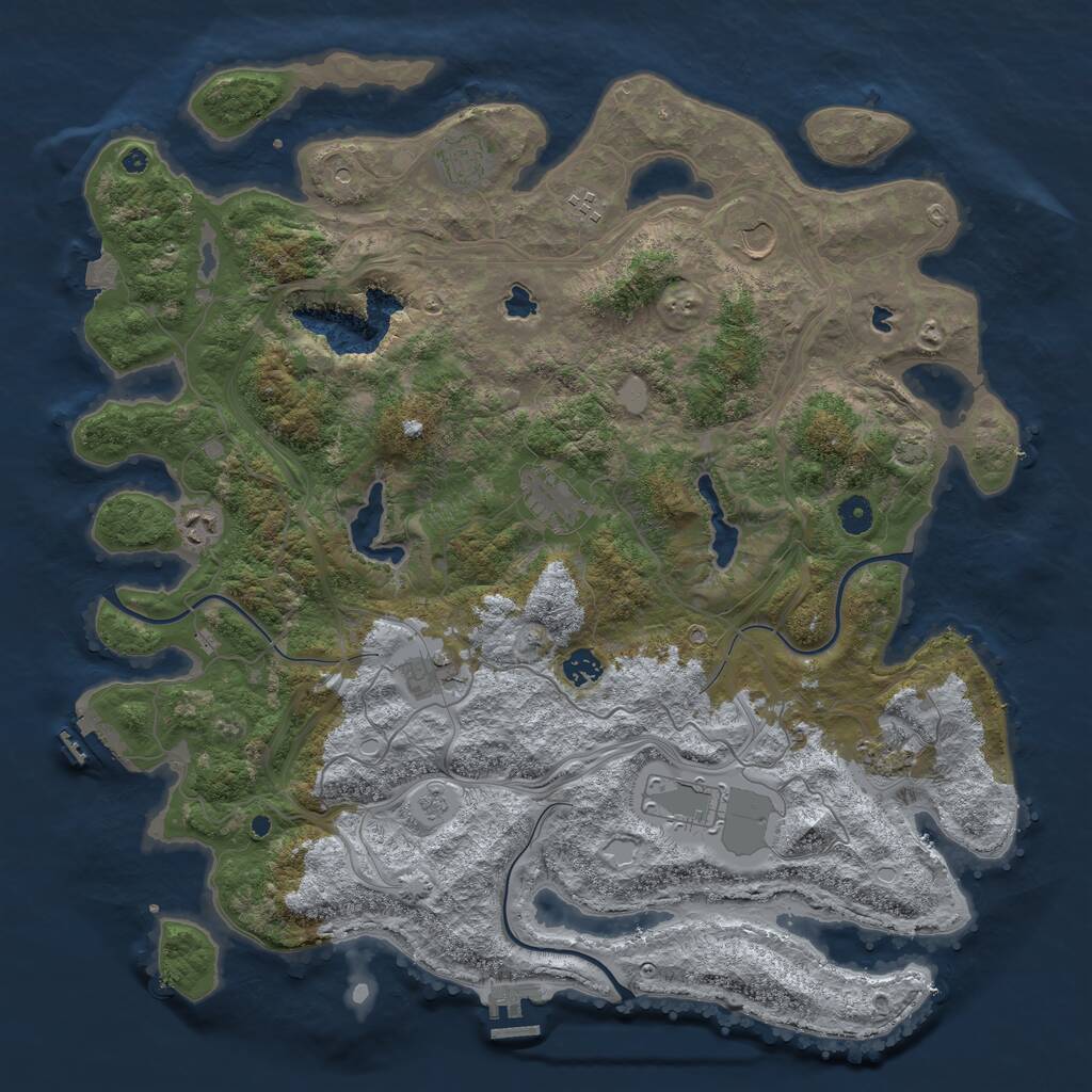 Rust Map: Procedural Map, Size: 4500, Seed: 11875, 15 Monuments