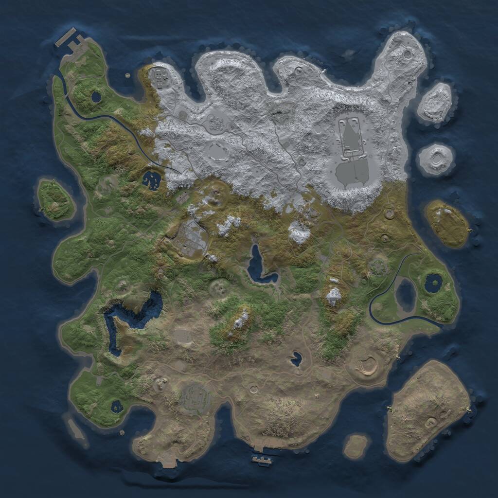 Rust Map: Procedural Map, Size: 4000, Seed: 713868408, 13 Monuments