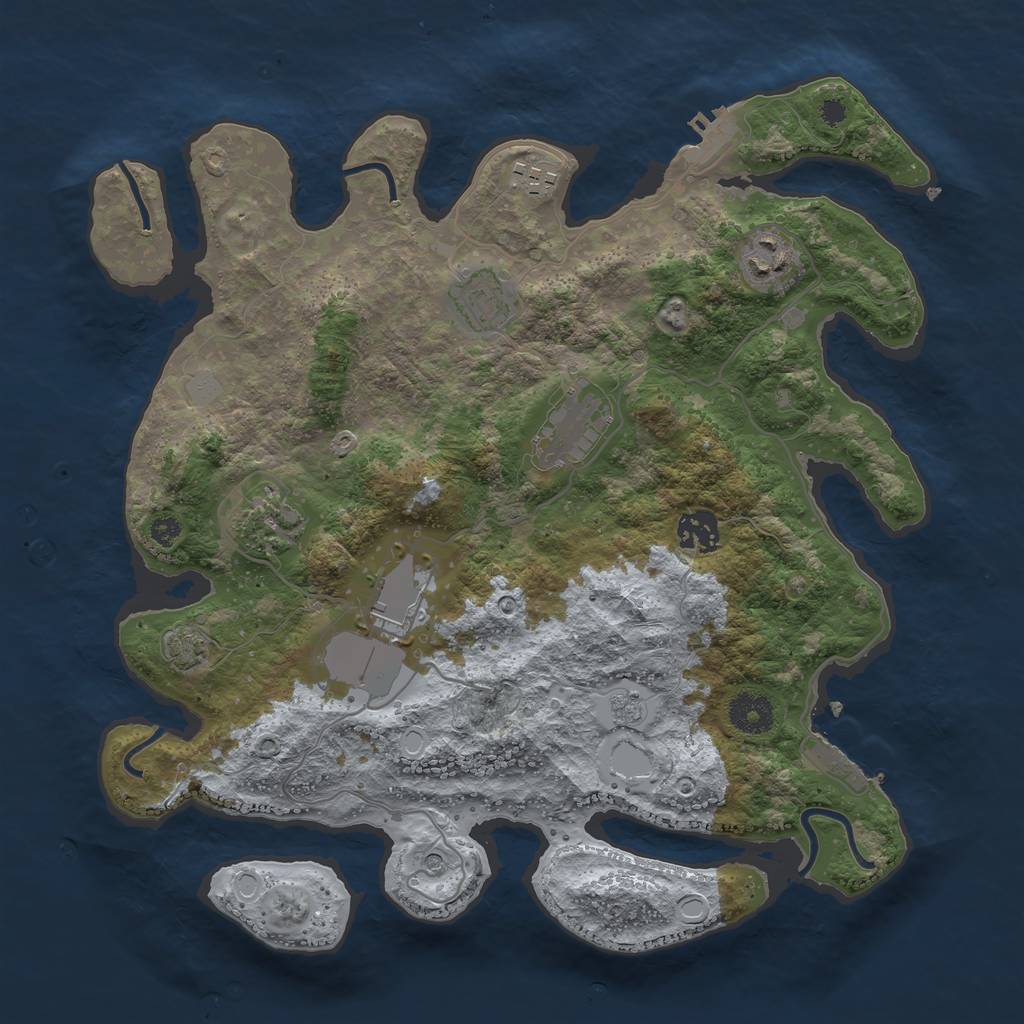 Rust Map: Procedural Map, Size: 3500, Seed: 1637037262, 14 Monuments