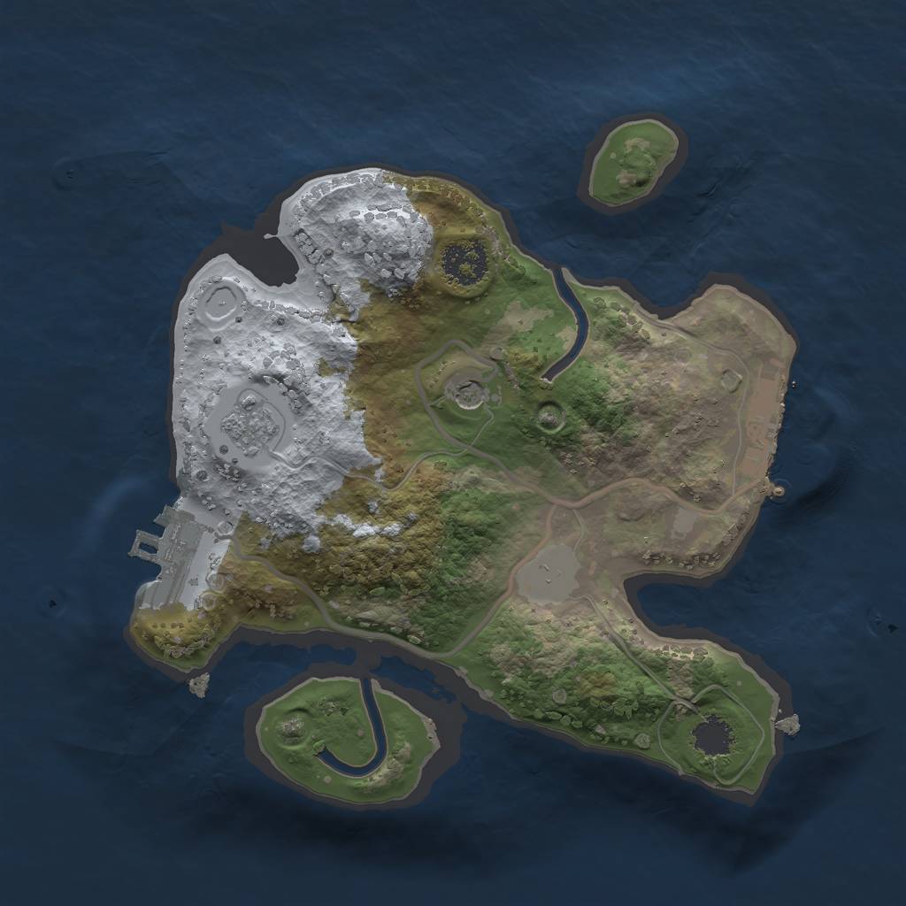 Rust Map: Procedural Map, Size: 2000, Seed: 759451236, 7 Monuments