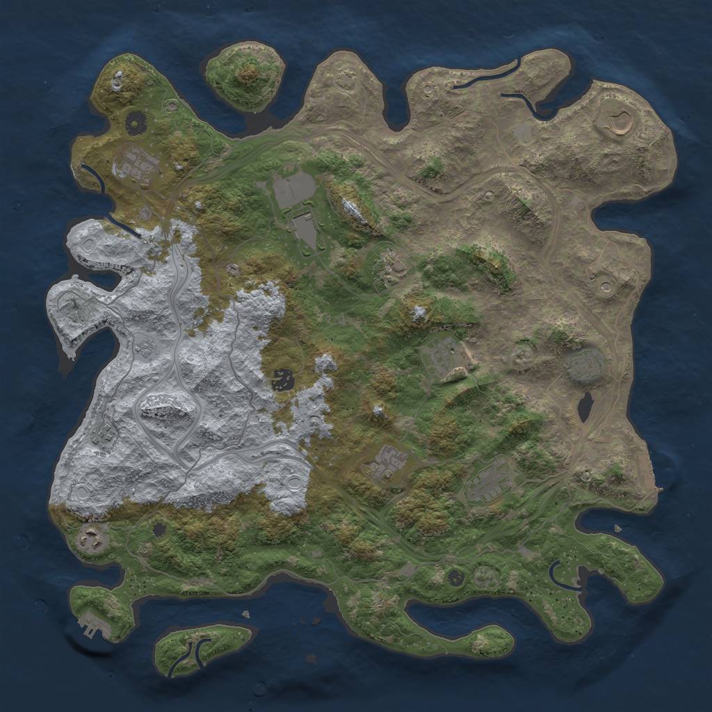 Rust Map: Procedural Map, Size: 4500, Seed: 12544, 18 Monuments