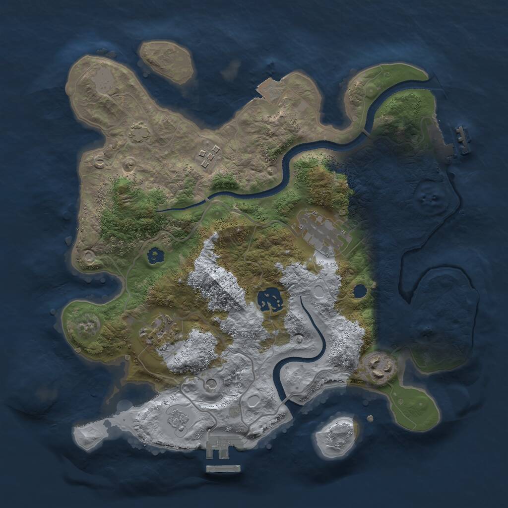 Rust Map: Procedural Map, Size: 3000, Seed: 150457254, 11 Monuments