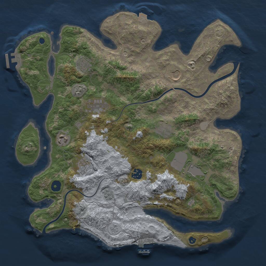 Rust Map: Procedural Map, Size: 3750, Seed: 116695009, 15 Monuments
