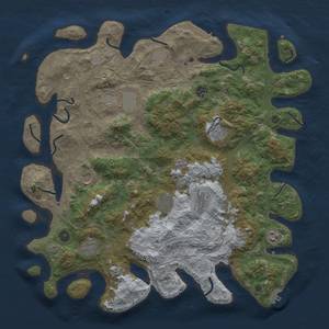 Thumbnail Rust Map: Procedural Map, Size: 4400, Seed: 666, 17 Monuments