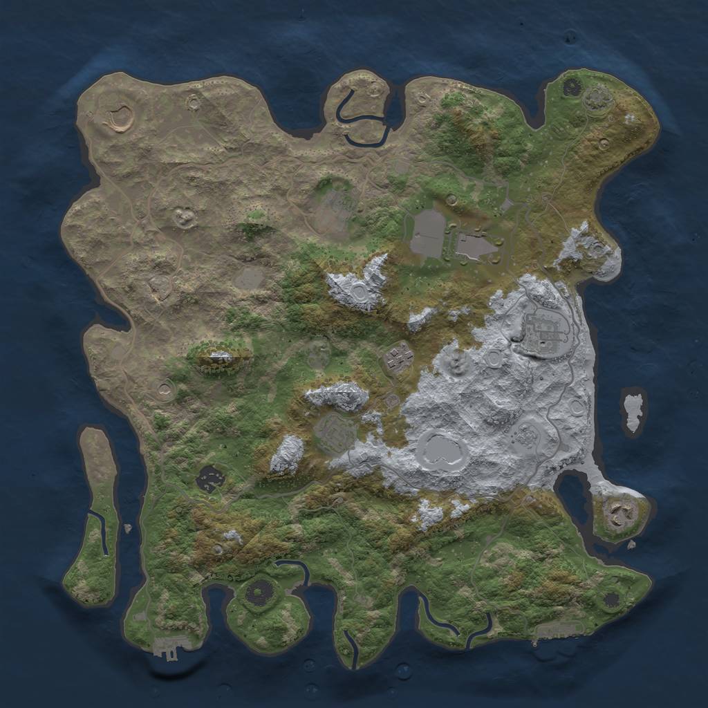 Rust Map: Procedural Map, Size: 4000, Seed: 1133205272, 15 Monuments