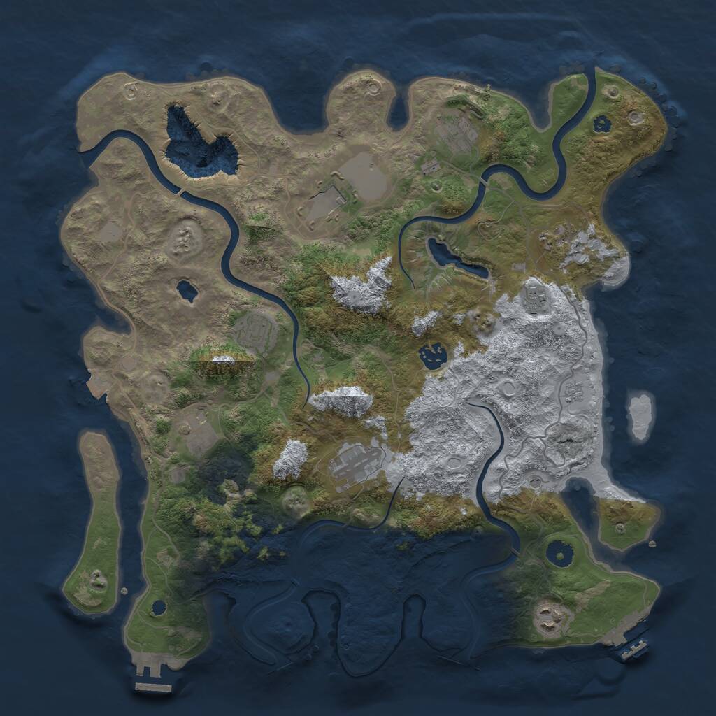 Rust Map: Procedural Map, Size: 4000, Seed: 1133205272, 15 Monuments