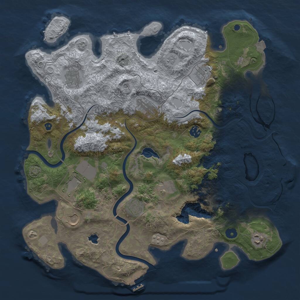 Rust Map: Procedural Map, Size: 4000, Seed: 241790791, 16 Monuments