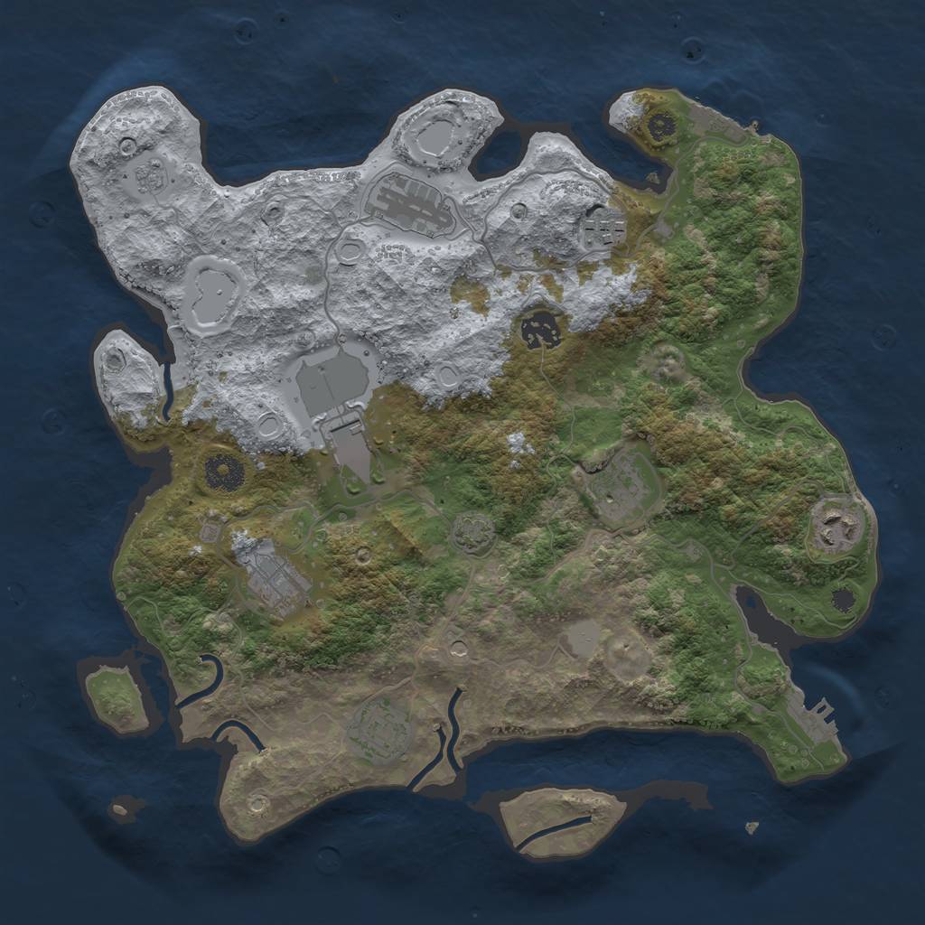 Rust Map: Procedural Map, Size: 3500, Seed: 566057003, 15 Monuments