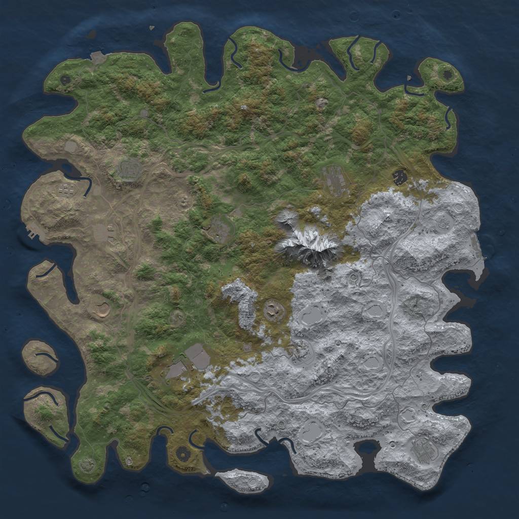 Rust Map: Procedural Map, Size: 5250, Seed: 69420, 19 Monuments