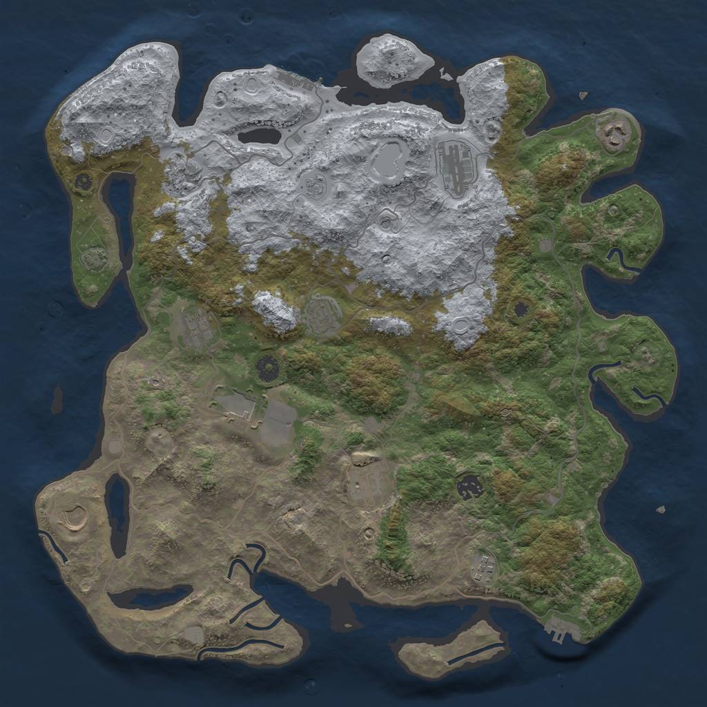 Rust Map: Procedural Map, Size: 4200, Seed: 87541354, 17 Monuments