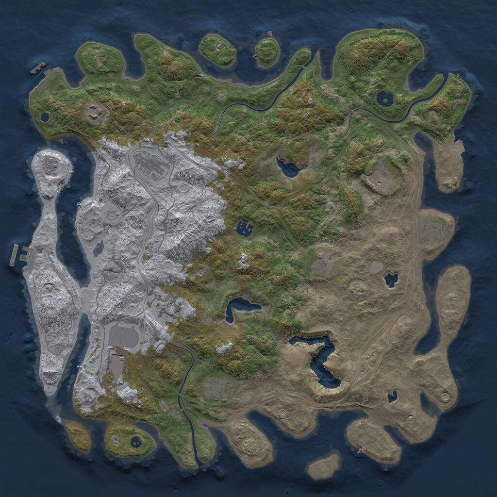 Rust Map: Procedural Map, Size: 4500, Seed: 330, 16 Monuments