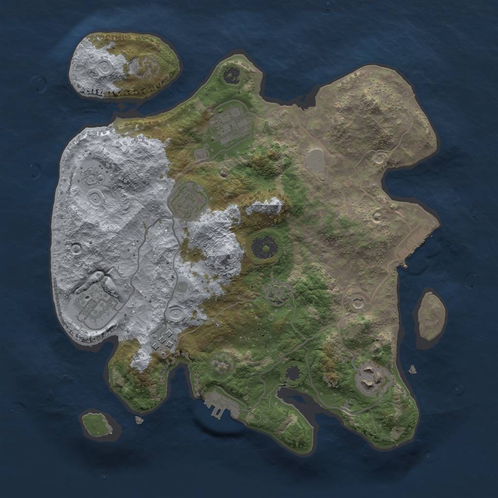 Rust Map: Procedural Map, Size: 3000, Seed: 5977, 12 Monuments