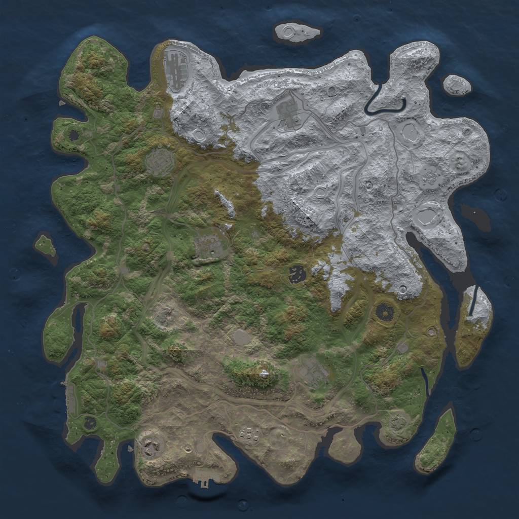 Rust Map: Procedural Map, Size: 4250, Seed: 6482555, 14 Monuments