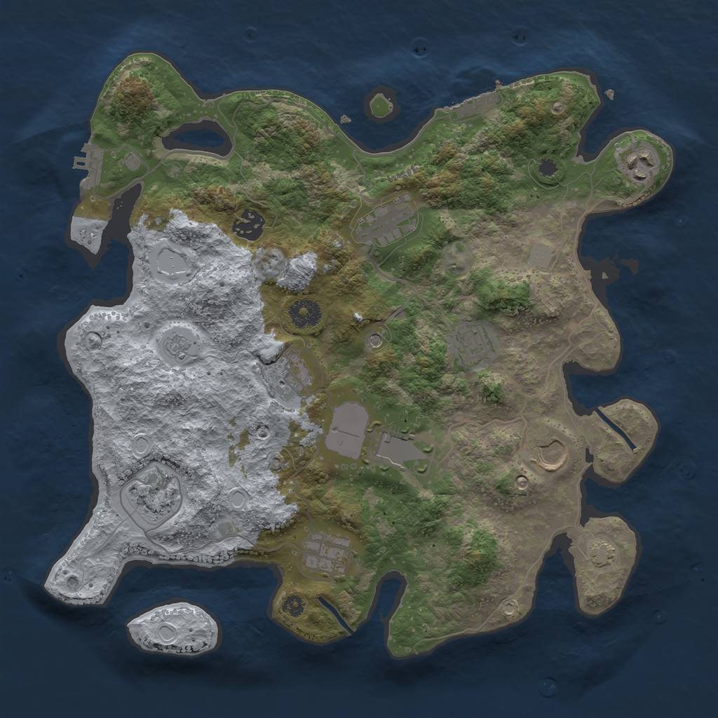 Rust Map: Procedural Map, Size: 3500, Seed: 90044672, 16 Monuments