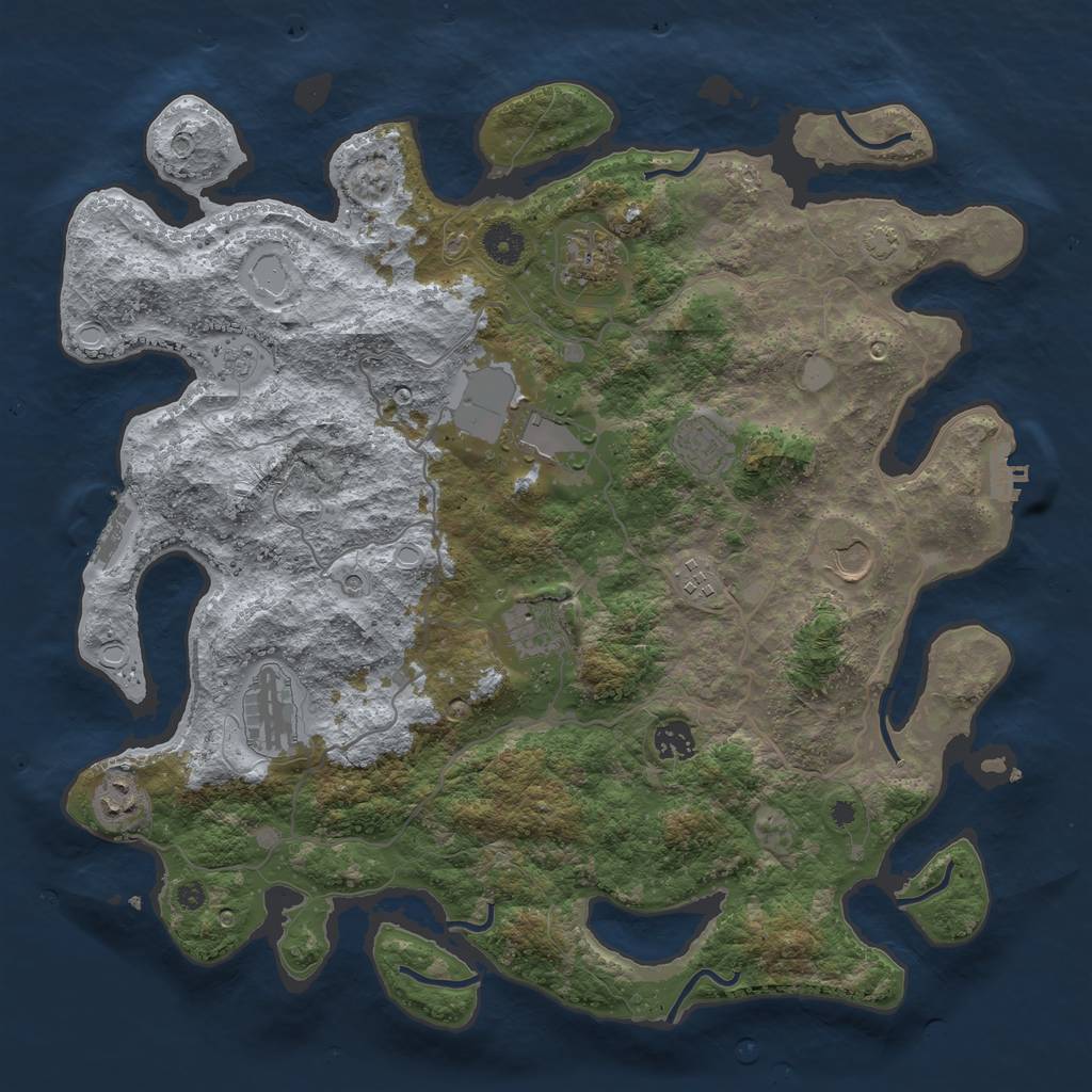 Rust Map: Procedural Map, Size: 4000, Seed: 507506025, 16 Monuments