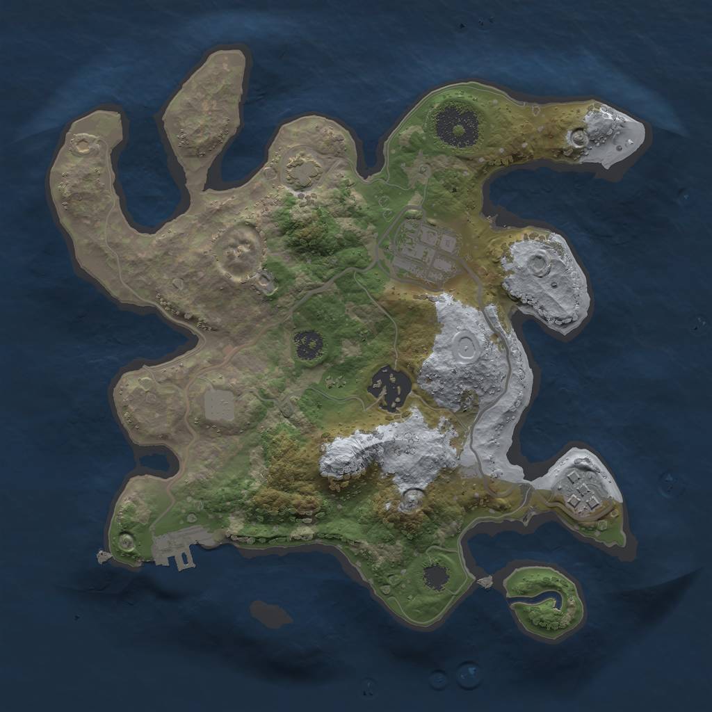 Rust Map: Procedural Map, Size: 2500, Seed: 101044529, 7 Monuments
