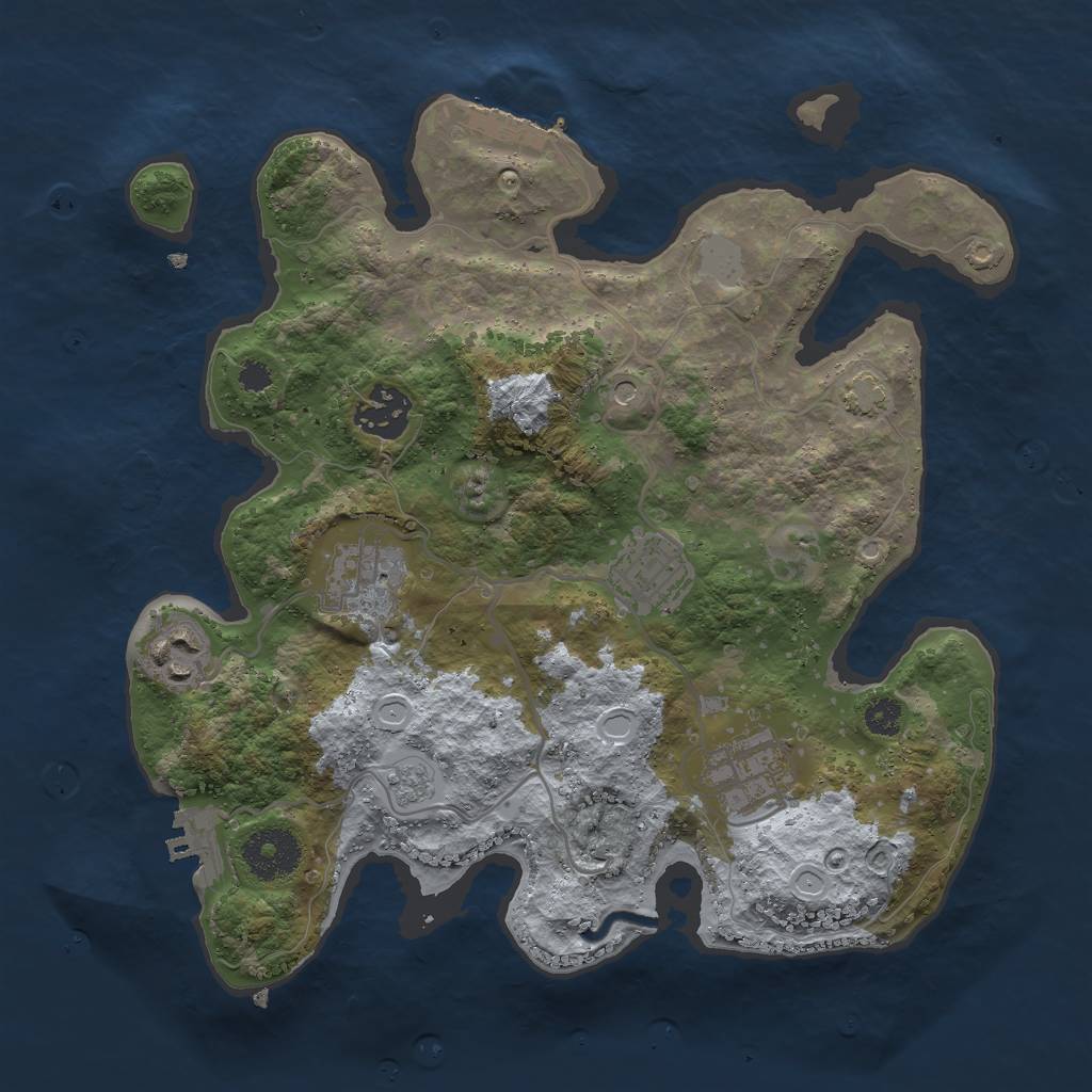 Rust Map: Procedural Map, Size: 3000, Seed: 13494, 12 Monuments
