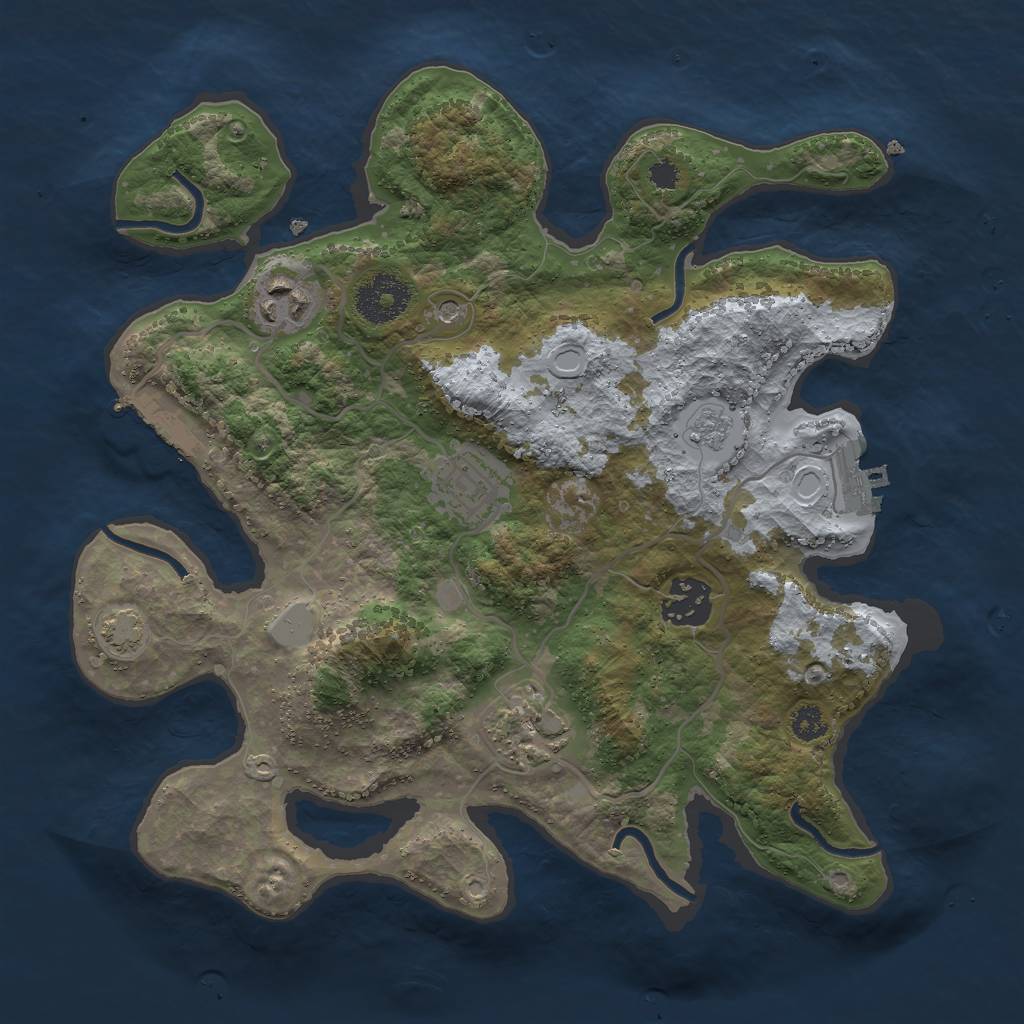 Rust Map: Procedural Map, Size: 3000, Seed: 799, 11 Monuments