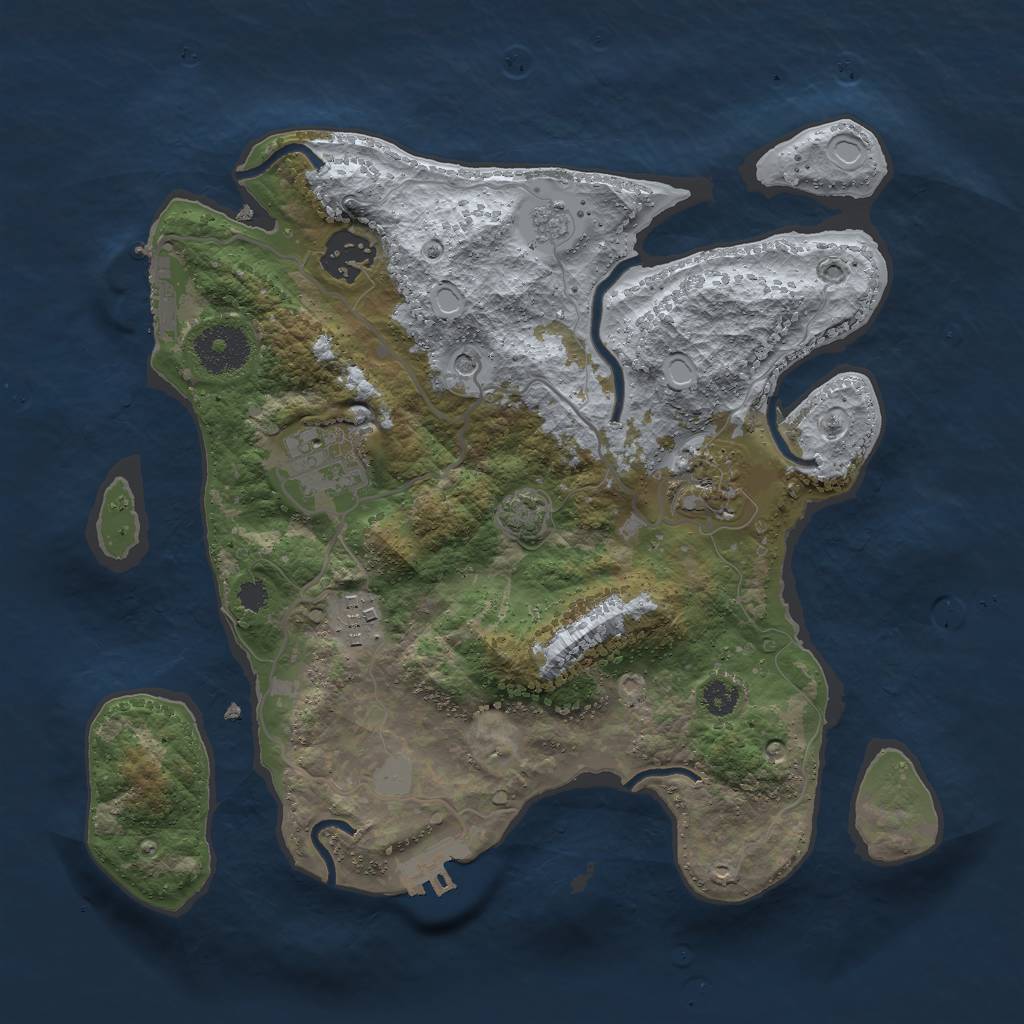 Rust Map: Procedural Map, Size: 3000, Seed: 30959, 11 Monuments