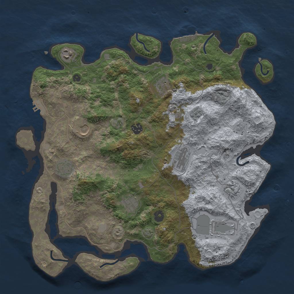 Rust Map: Procedural Map, Size: 4000, Seed: 1779925426, 17 Monuments