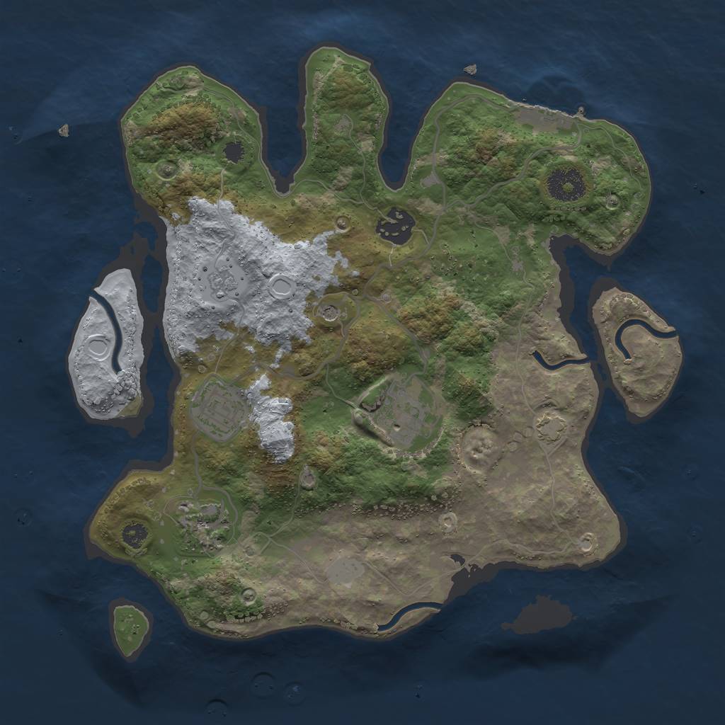 Rust Map: Procedural Map, Size: 3000, Seed: 9346, 10 Monuments