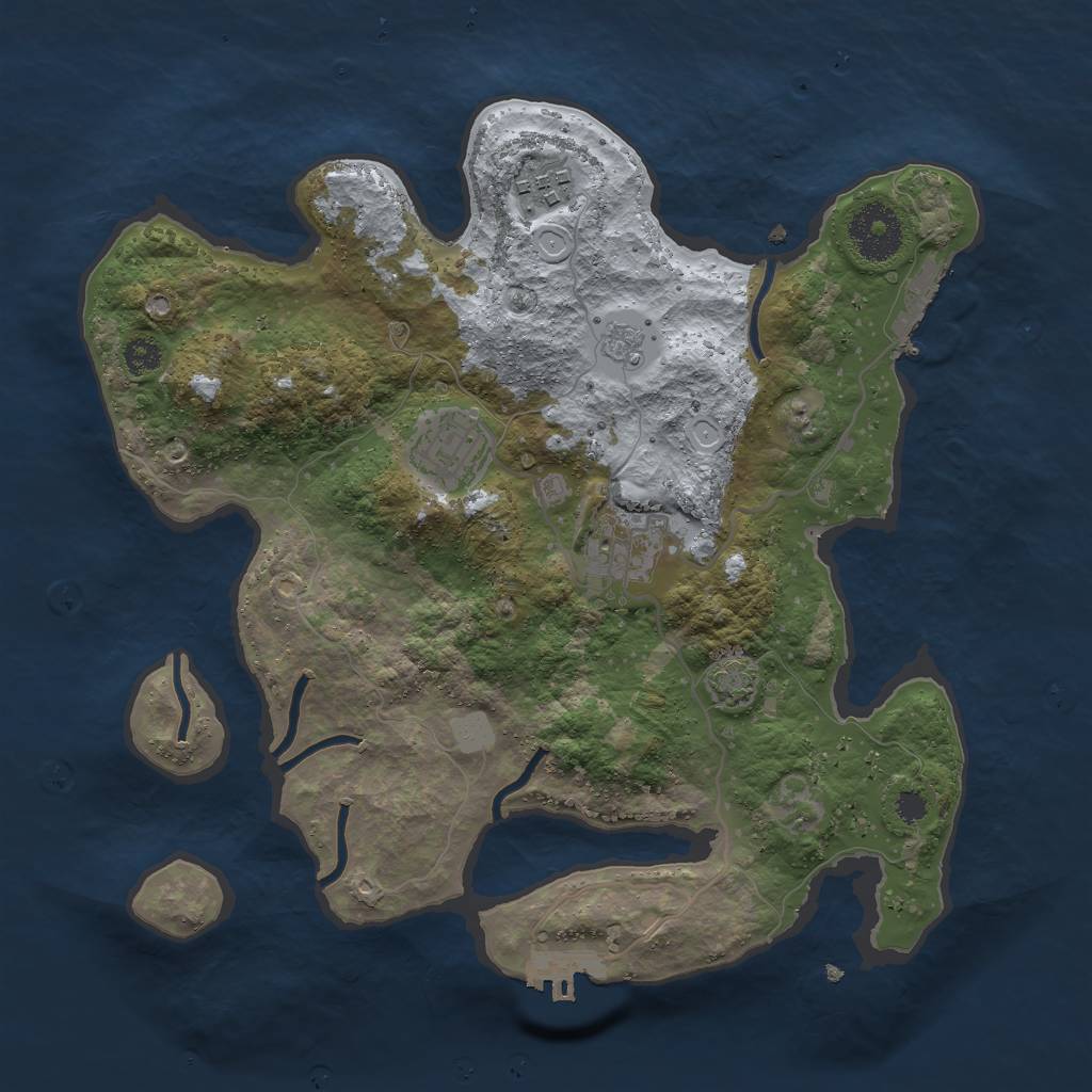 Rust Map: Procedural Map, Size: 3000, Seed: 12528, 9 Monuments