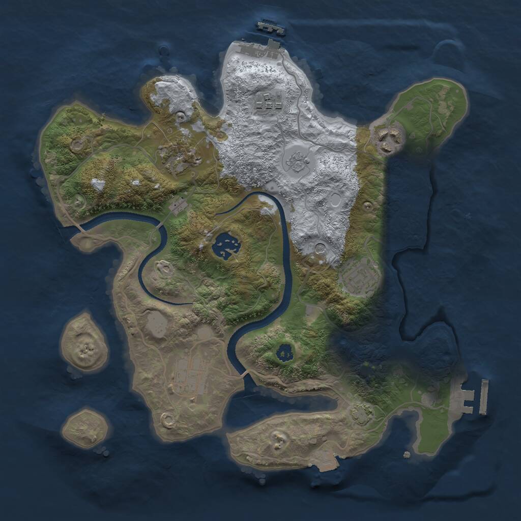 Rust Map: Procedural Map, Size: 3000, Seed: 12528, 12 Monuments