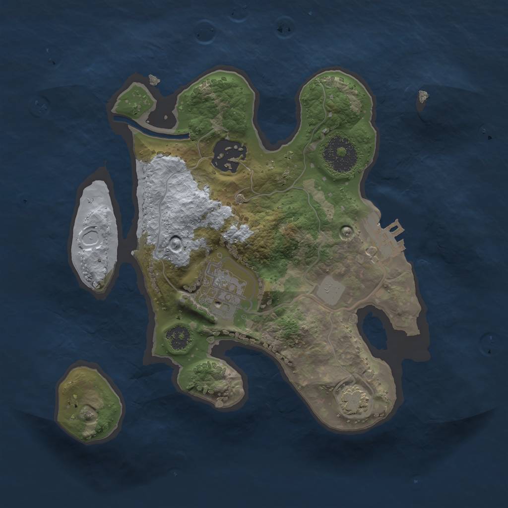 Rust Map: Procedural Map, Size: 2250, Seed: 2, 6 Monuments